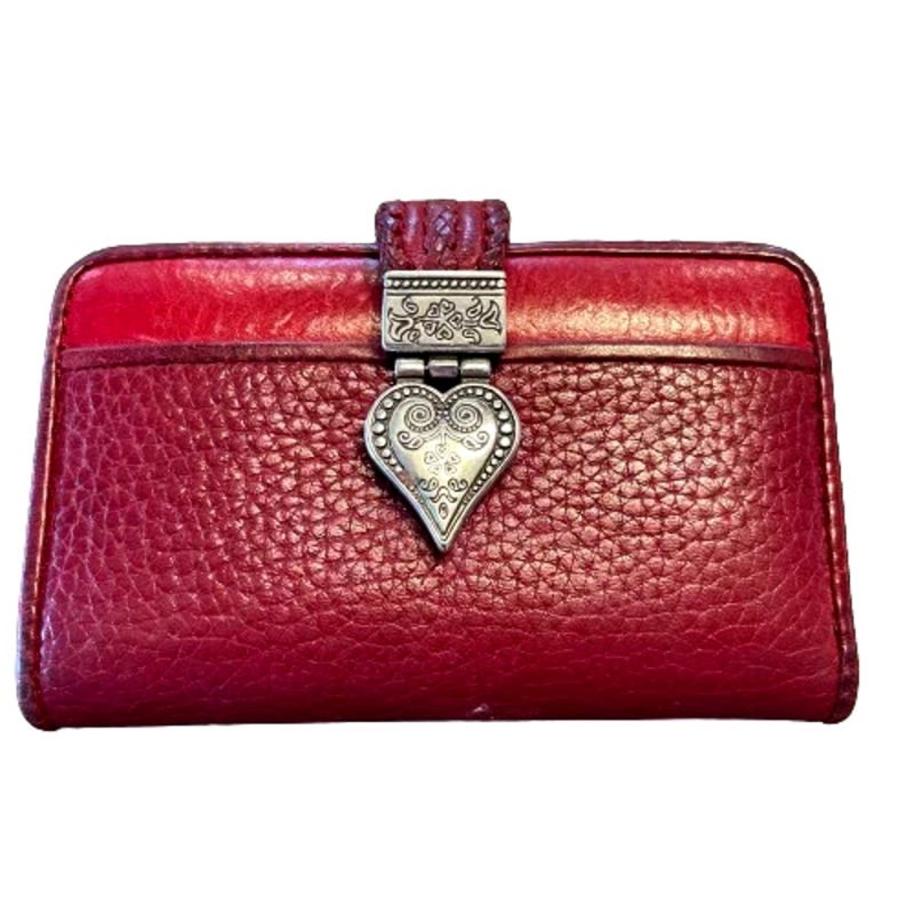 Brighton Red Leather Heart Small Bifold Wallet